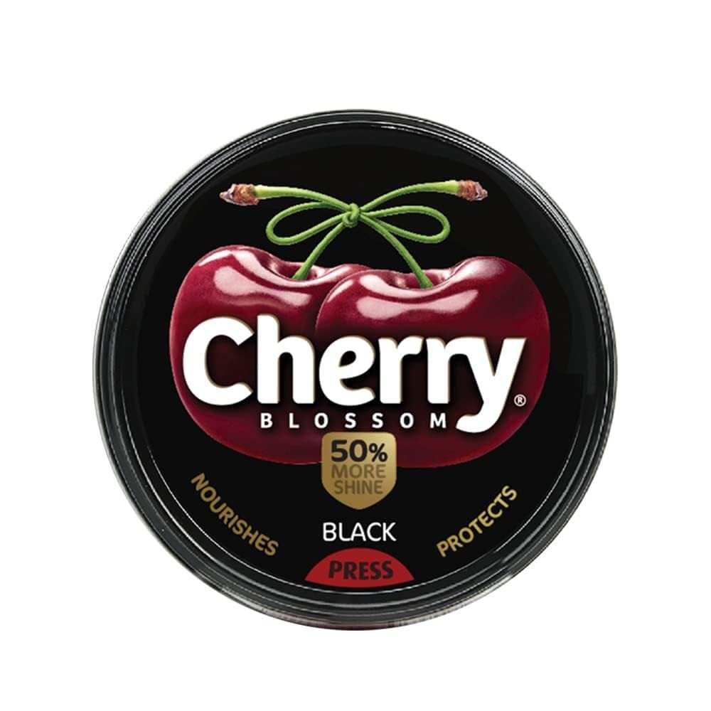 Cherry Blossom Wax Shoe Polish, Black - 40gm | Protects Against Dirt & Dust