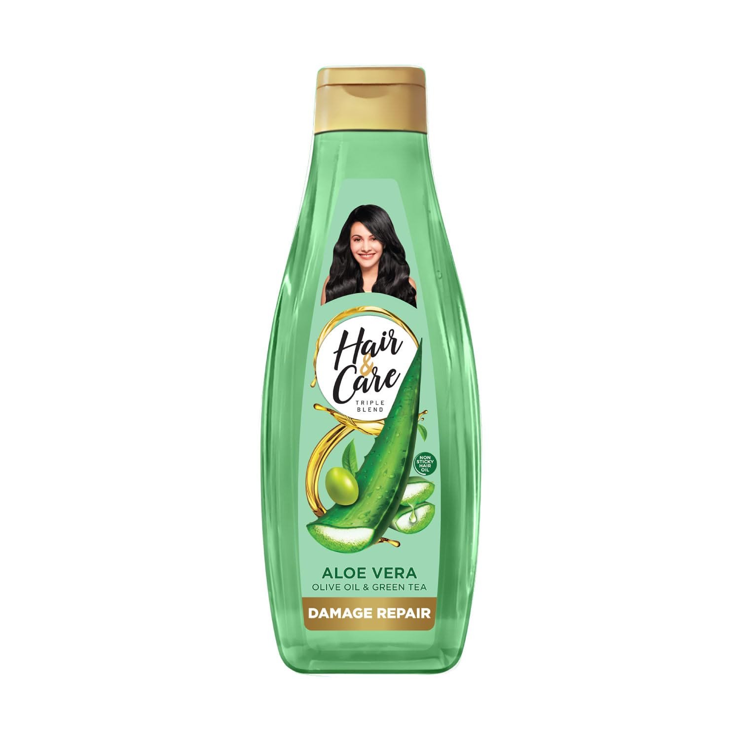 Hair & Care Triple Blend Damage Repair Non-Sticky Hair Oil with Aloe Vera, Olive Oil & Green Tea
