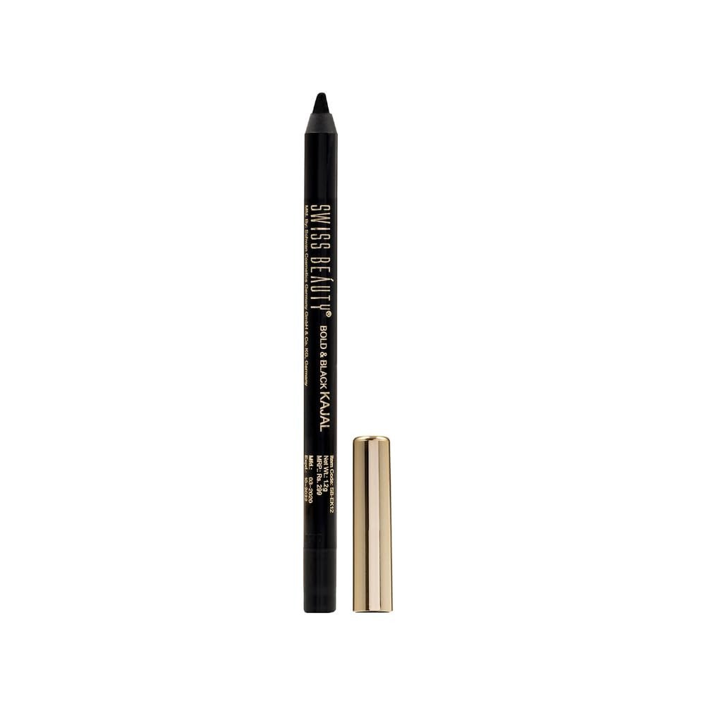 Swiss Beauty Bold & Black Kajal 24Hours Wear, Eye Makeup, Black, 1.2G SB EK12