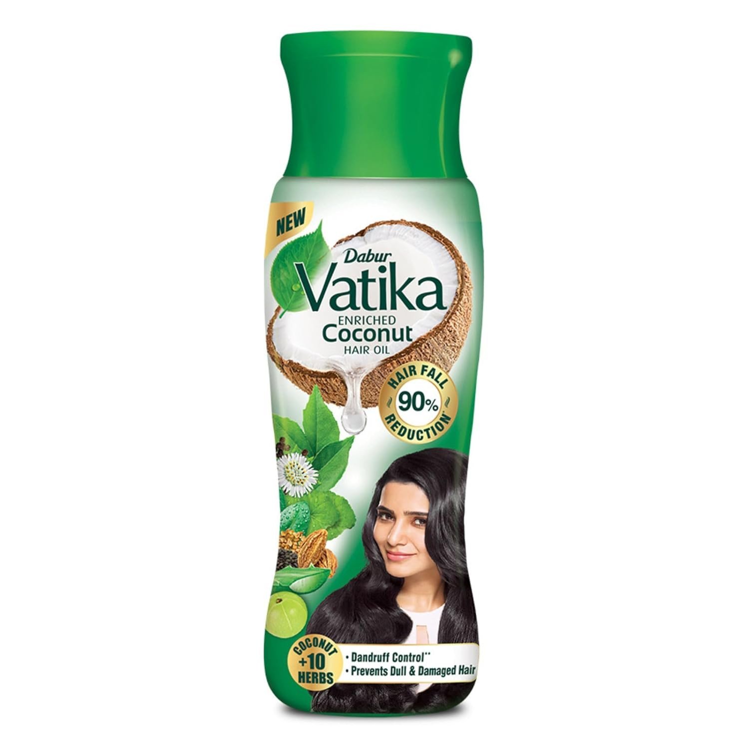 Dabur Vatika Enriched Coconut Hair Oil | For Strong, Thick & Shiny Hair | Clinically Tested to Reduce 90% Hairfall in 4 Weeks | Prevents Dull & Damaged Hair | Enriched with 10 Herbs