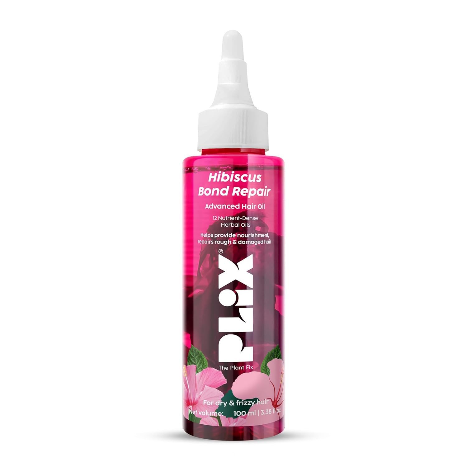 PLIX - THE PLANT FIX Hibiscus Bond Repair Advanced Hair Oil for Damaged Hair - 100ml | Repairs Damaged Hair Due To Heat Styling | Restores Strength & Reduces Breakage