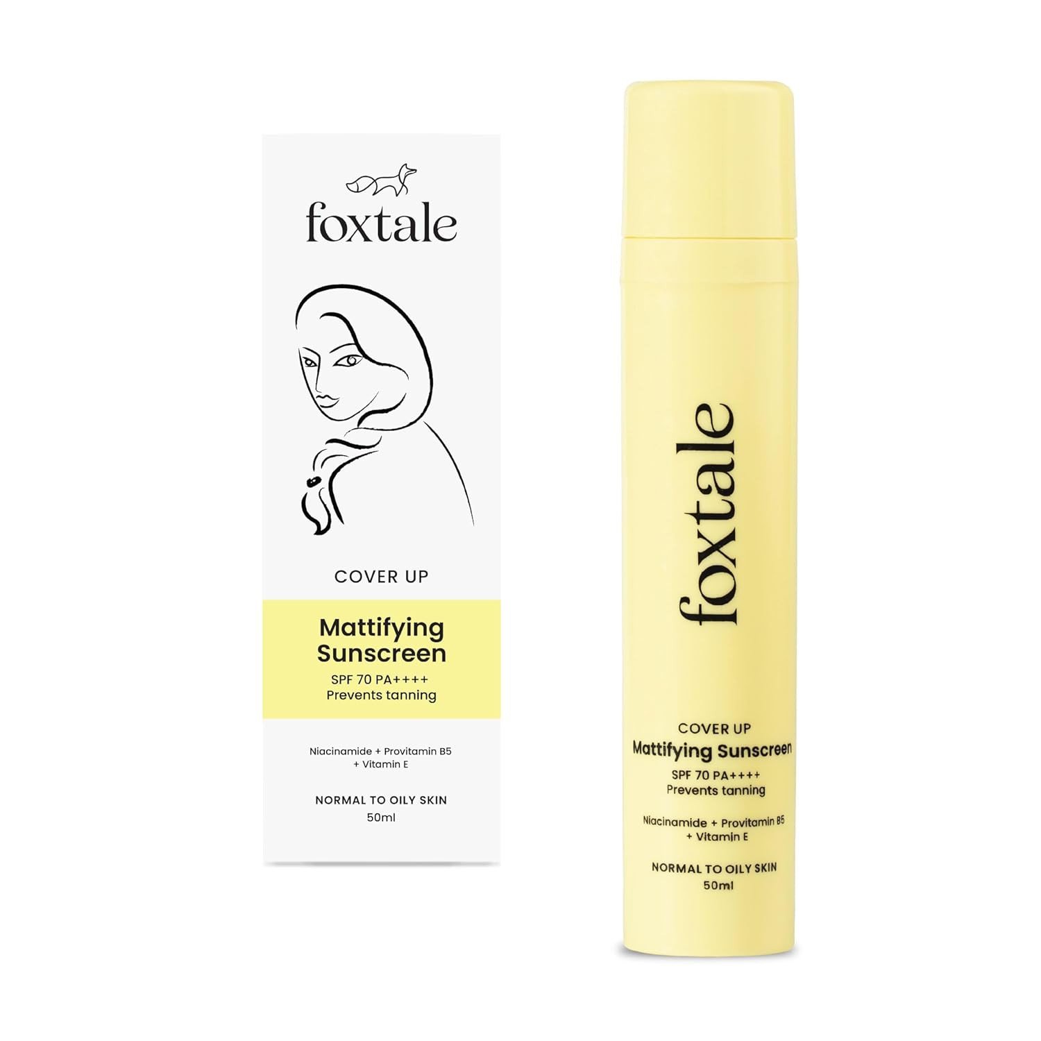 FoxTale Spf 70 Niacinamide Matte Sunscreen With Pa++++ | Prevents Tanning | Uva/Uvb Protection | Lightweight | No White Cast | Non Greasy | For Men & Women, Oily
