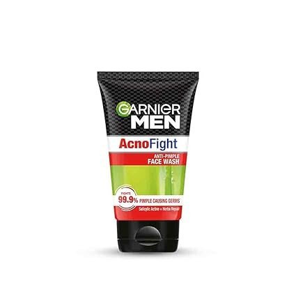 Garnier Men Acno Fight Anti Pimple Face Wash, Anti Pimple Face Wash with Salicylic Acid and Herba Repair, Suitable for all Skin Types, 100g
