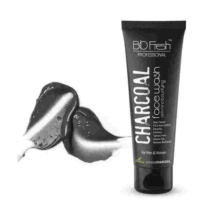 BIOFRESH Charcoal Face Wash - 75ml Anti-Pollution Facial Cleanser Remove Face Oil Absorption & Acne Control Skin Purifying Face Wash Treats Dullness Mens Face Wash
