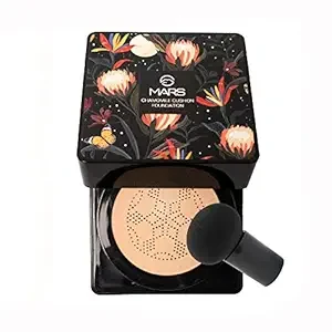 MARS Chamomile Cushion Foundation with Applicator | Dewy Finish & Easy to Blend Nourishing Foundation for Face Makeup (20g)