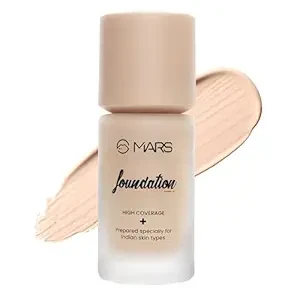 MARS High Coverage Liquid Matte Foundation | Blemish Free & Blendable Foundation For Makeup (40Ml)